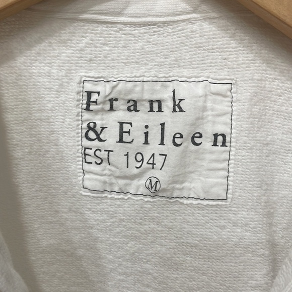 Frank & Eileen White Raw Edge Short Sleeve Polo Shirt—GREAT!! Excl. Condition—M - Picture 2 of 8